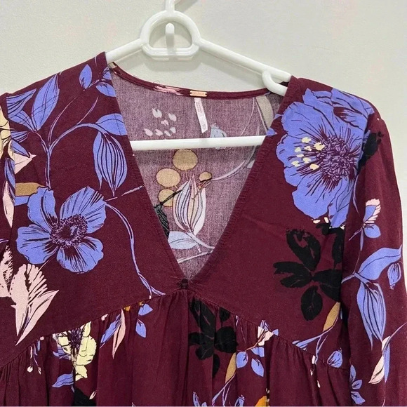 FREE PEOPLE Bella Floral Printed Tunic Top xs - Picture 3 of 9